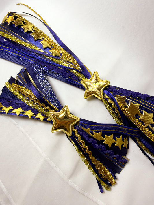 Navy and Gold Mini Confetti Bow