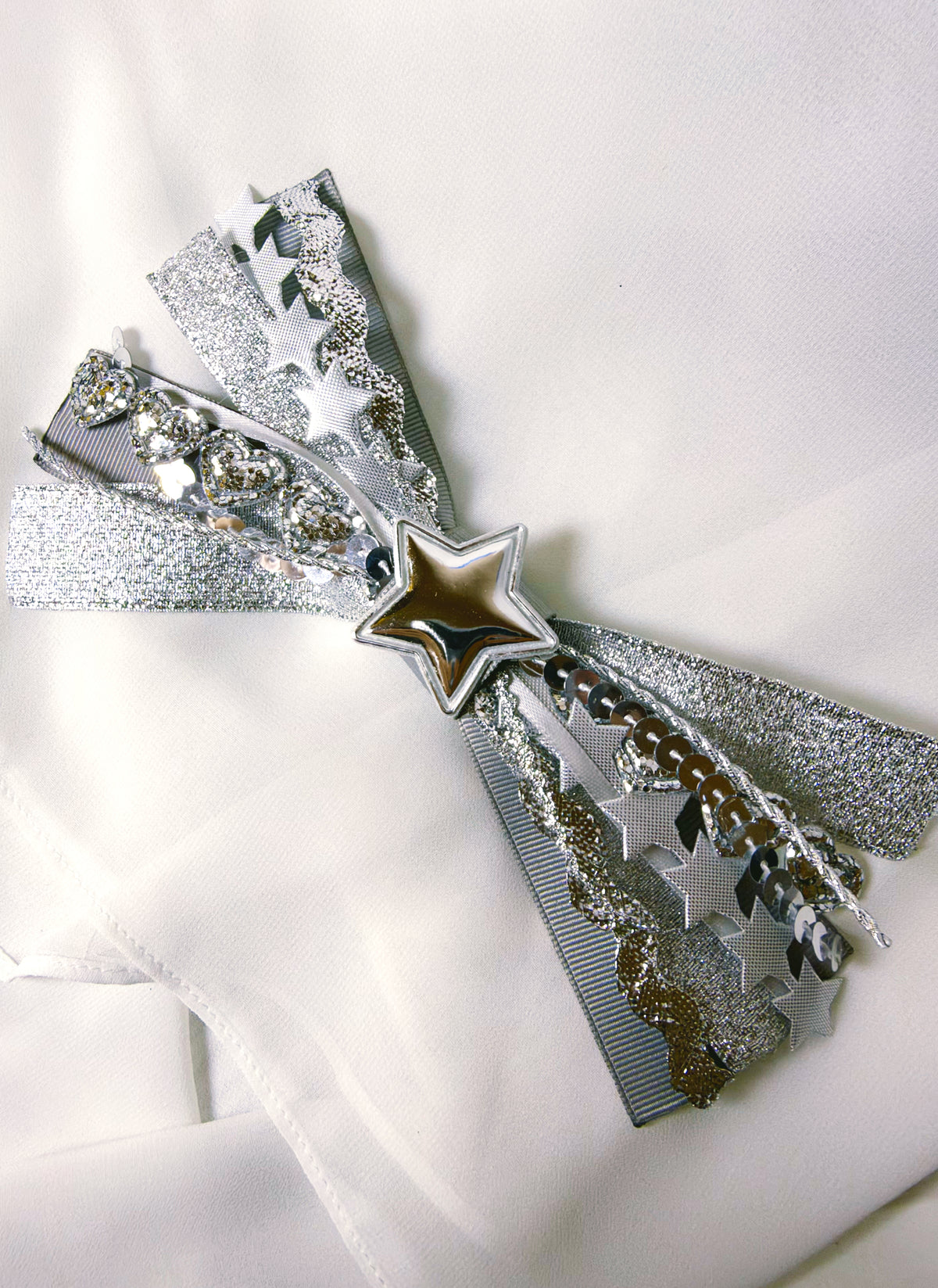 Silver Mini Confetti Bow