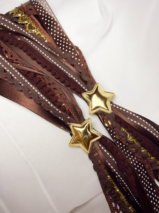 Brown Confetti Bow