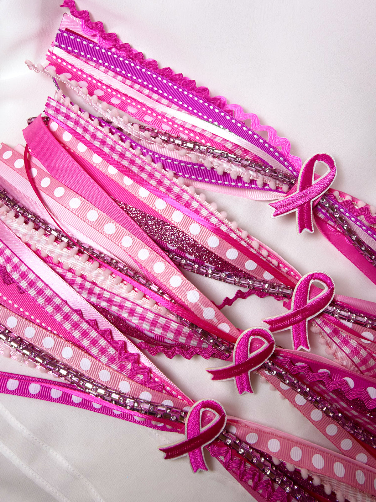 Pink October BC Awareness Confetti Bow