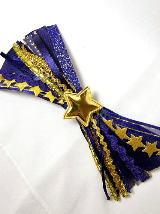 Navy and Gold Mini Confetti Bow