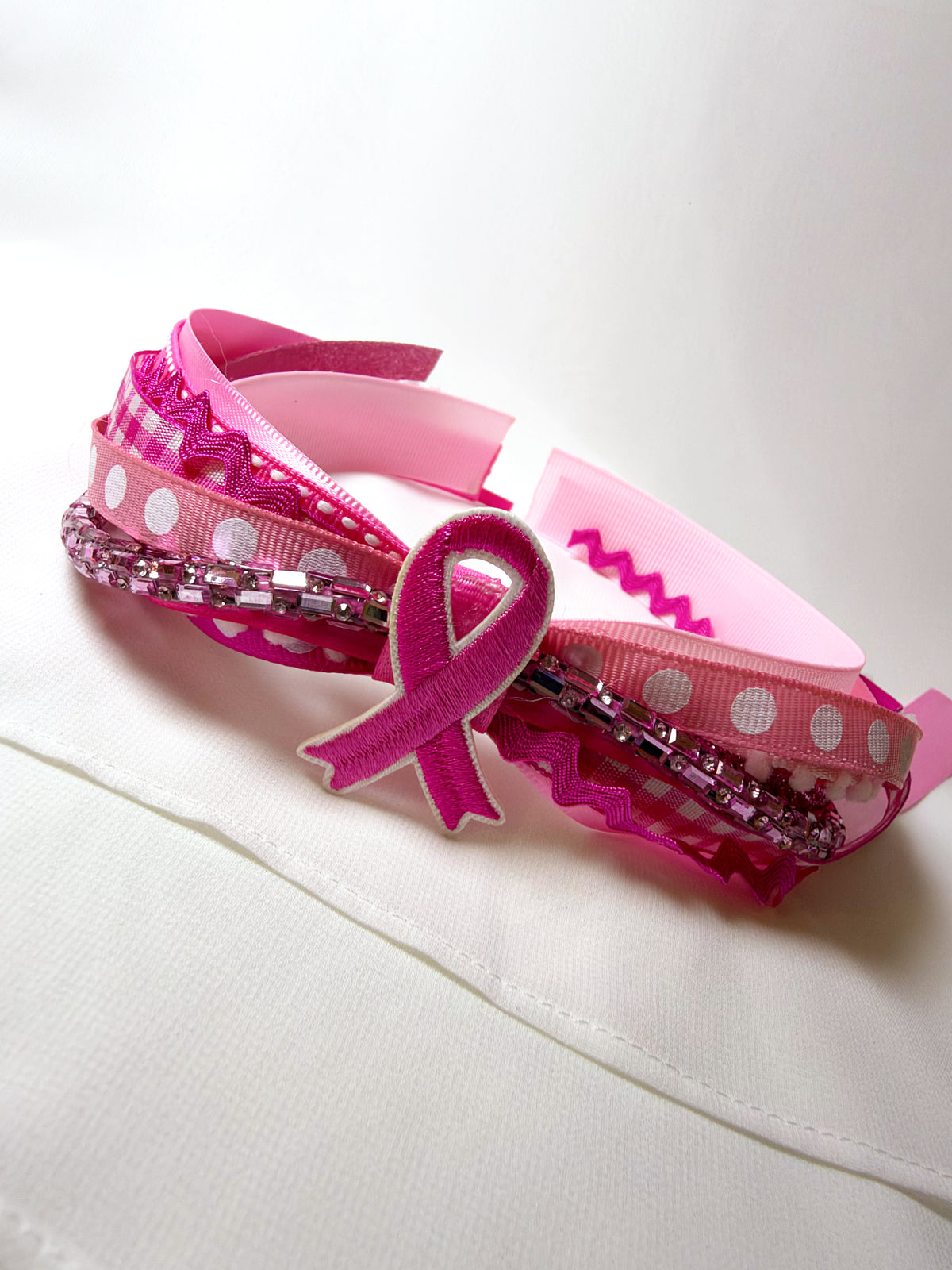 Pink October BC Awareness Confetti Bow