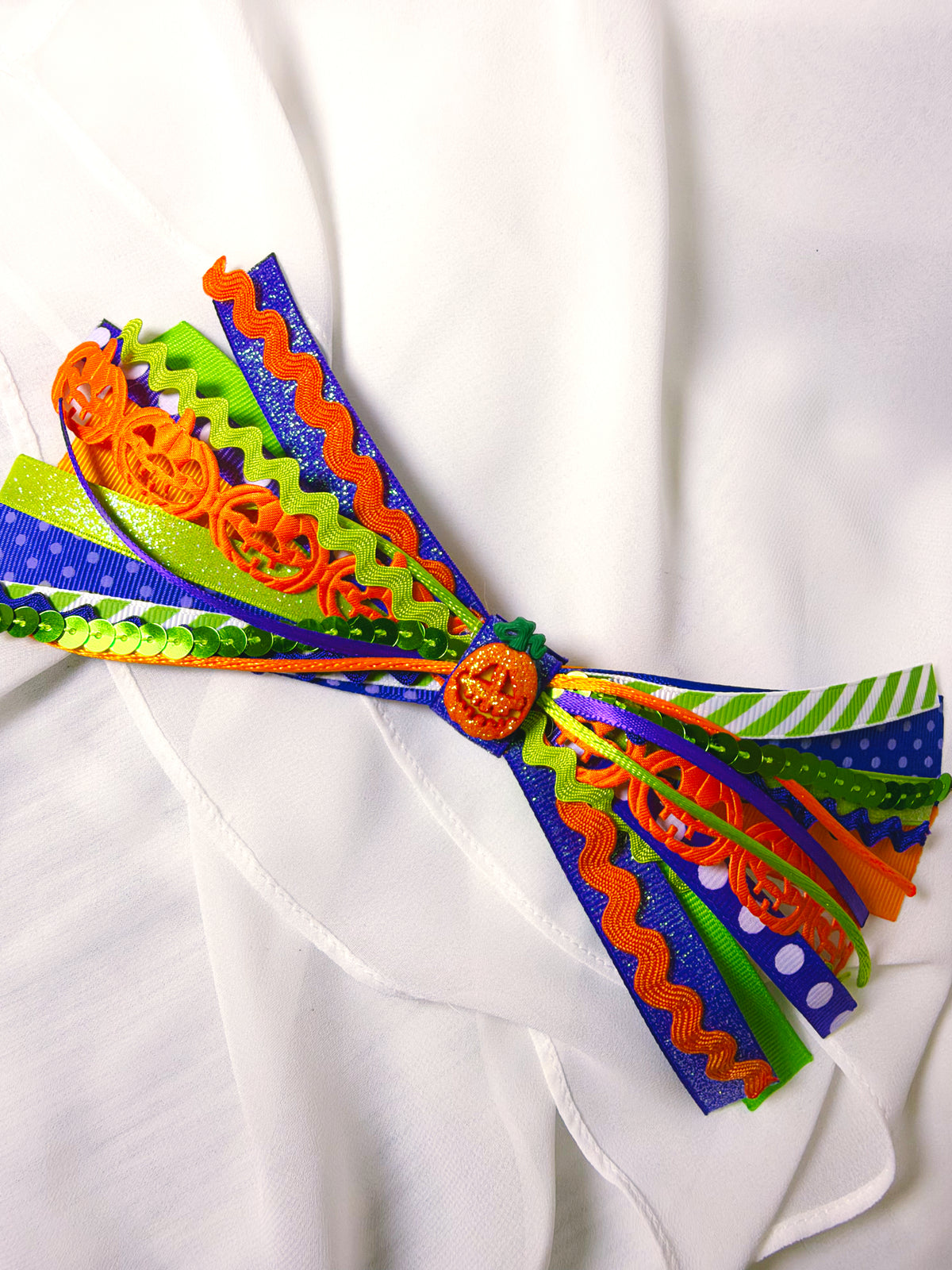 Spooky Pumpkin Mini Confetti Bow