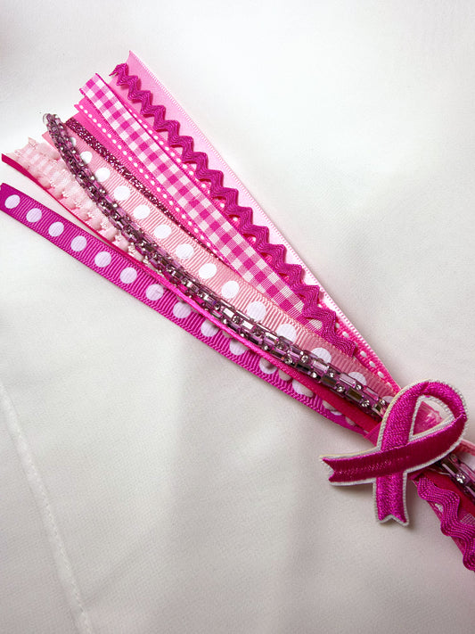 Pink October BC Awareness Confetti Bow