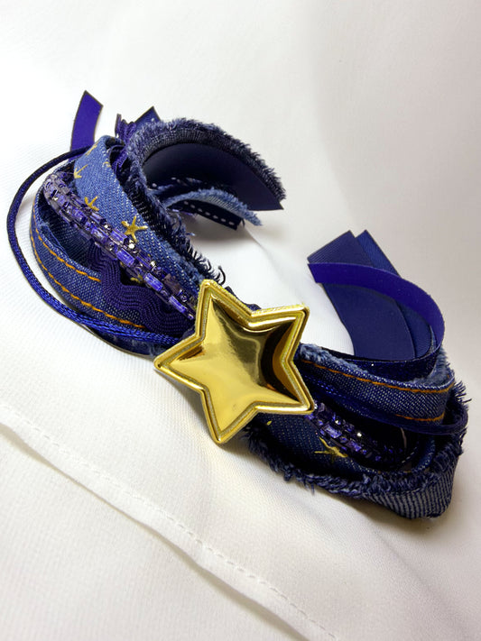 Dark Denim Confetti Bow