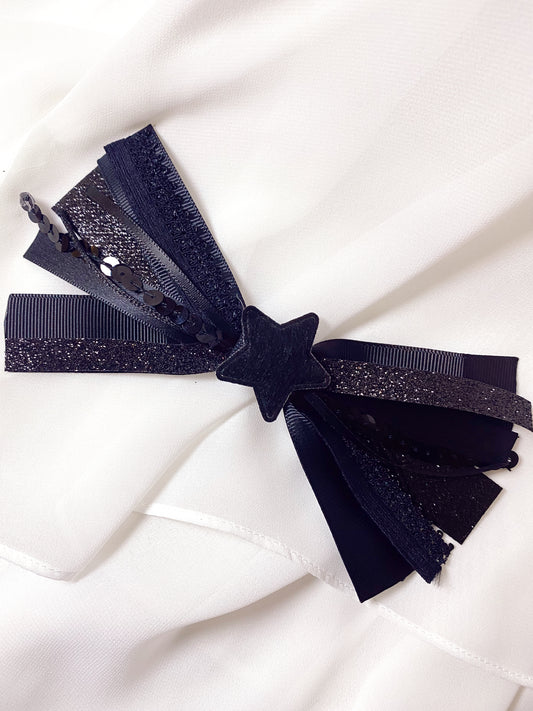 Black Mini Confetti Bow