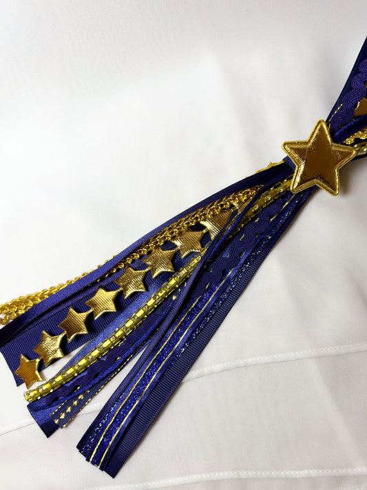 Navy and Blue Denim Confetti Bow