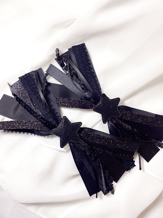 Black Mini Confetti Bow