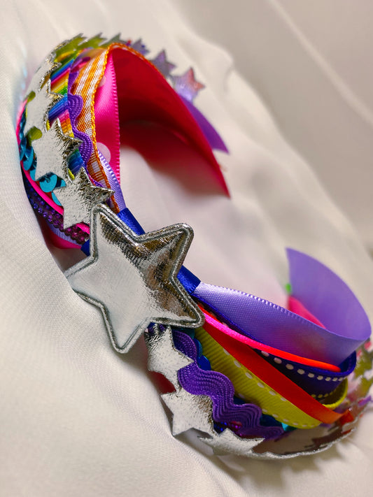 Rainbow Confetti Bow (bright version)