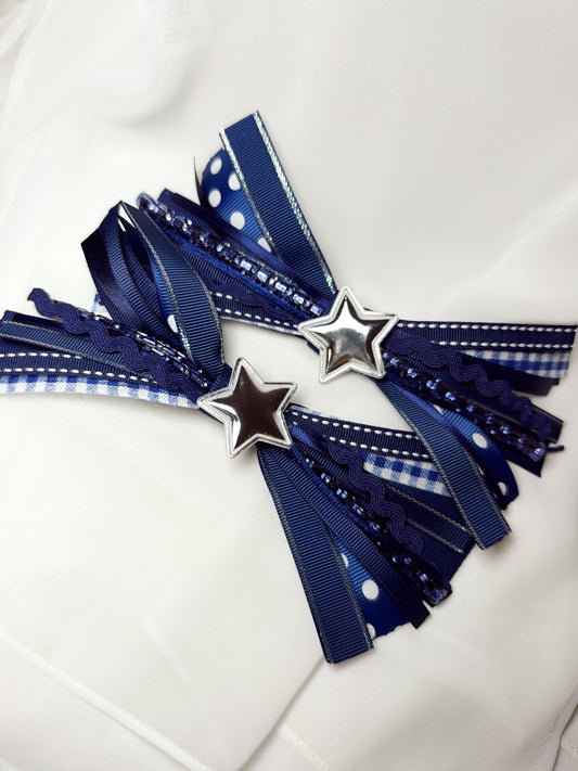 Navy Blue Mini Confetti Bow