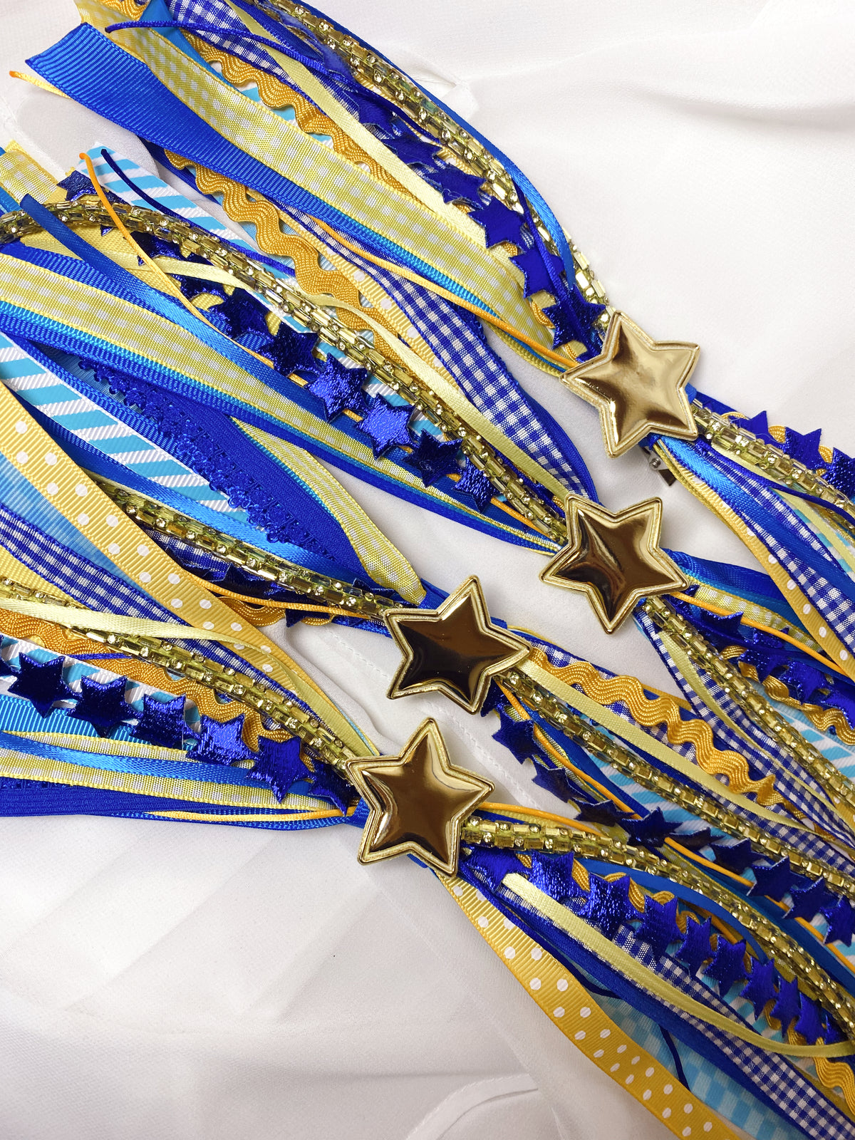 Blue and Yellow Confetti Bow