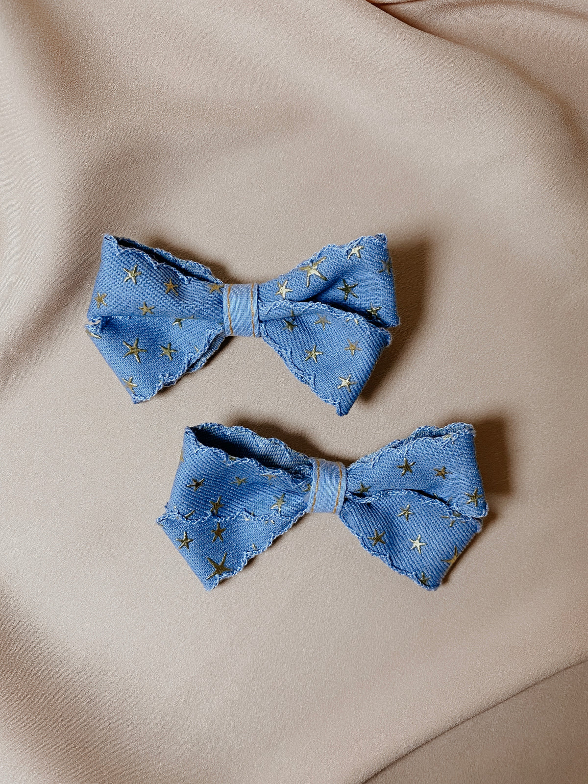 Mini Light Denim Star Bow
