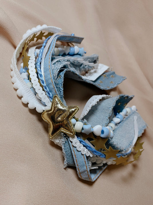 Denim Confetti Bow