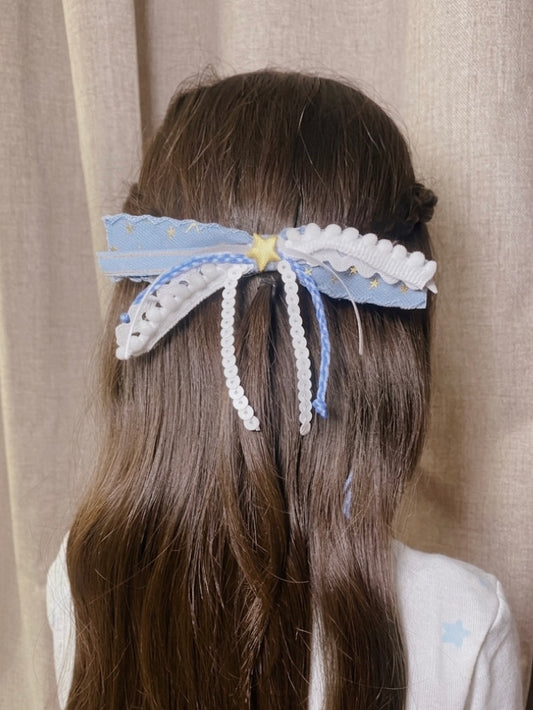 Mini Denim Confetti Bow