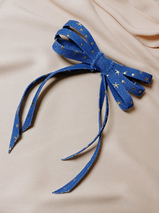 Dark Denim Star Bow